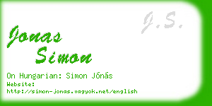 jonas simon business card