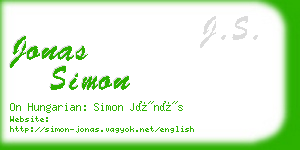 jonas simon business card